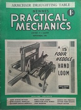 Vintage Practical Mechanics Magazine, Sept 1952, 4 heddle hand loom