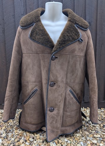 Vintage mens sheepskin coat - sheepskin,