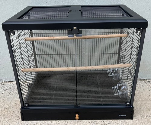 Double glass door bird cage - cage, w/