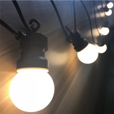 LED Warm White Bulb Milky Shell Low Voltage Marquee Gazebo Wedding String Lights