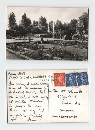 Vintage postcard thorpe hall - postcard,