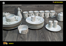 Vintage Fine China Dinner Set – Plates, Mugs, Jug, Sugar Pot, Salt & Pepper