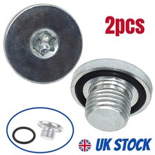 2Pcs Car Engine Oil Pan Sump Plug Seal Bolt Screw Parts For Vauxhall Meriva A B
