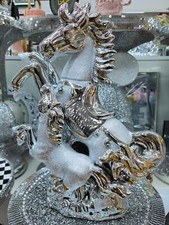 Silver chrome glitter horse - chrome,