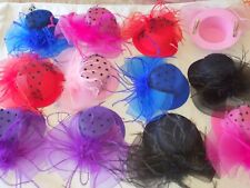 Job lot 12 pcs small hat design Feather & Sinamay Hair Fascinators NEW wholesale
