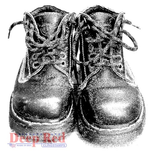 Deep red cling rubber stamps - deep,