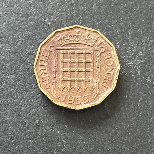 1959 british threepence - british,
