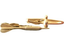 Vintage Nippy Clip Imitation Gold Tie Clip Dart Bowling Pin Skittle Made England