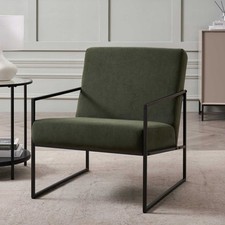 Dusk Rae Dark Olive Velvet Accent Chair RRP £105