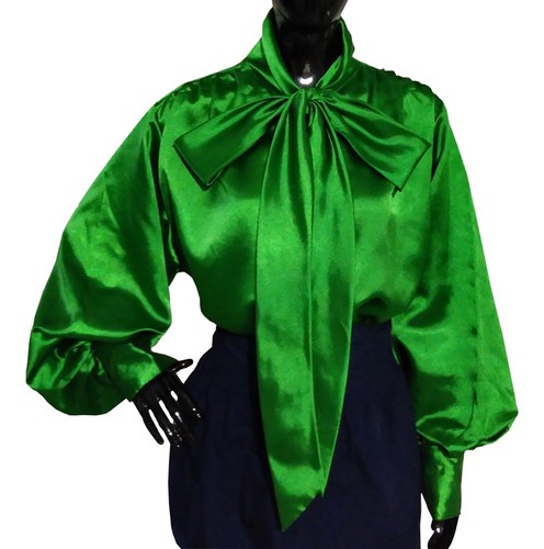 Women satin bow - women, blouse