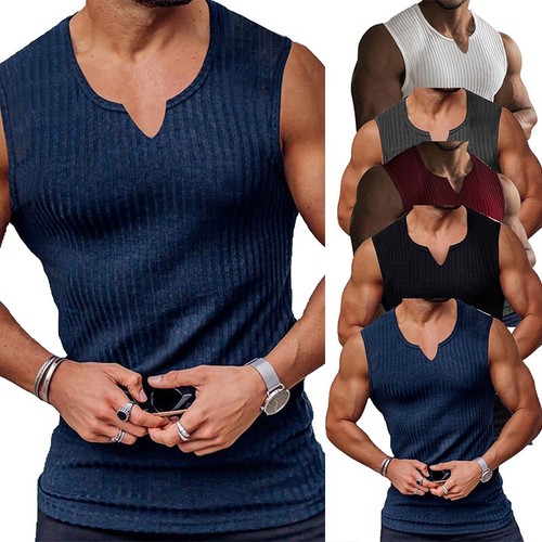 Men sleeveless neck tank - men's,