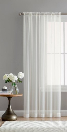 Ivory single plain voile - single,