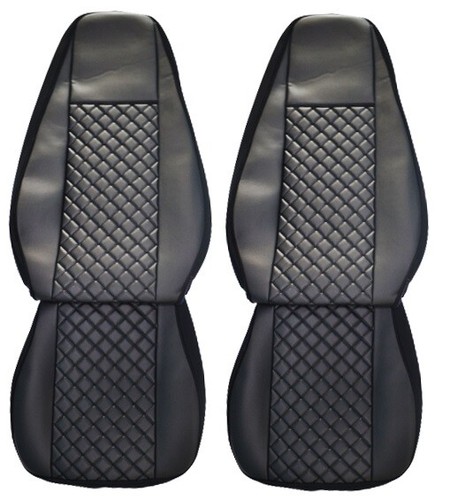 Black seat covers leather - black,