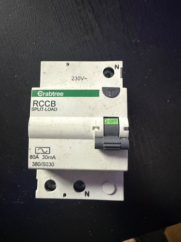 Crabtree 380 s030 rccb - rcd, 80a