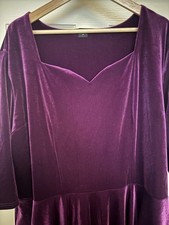 New CDR Carolina Dress Room Size 4 (22-30) Purple Velvet Plus sz 50s style Xmas 