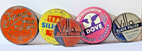 Old shop display polish tins - ,