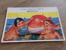 Mailing Novelty Postcard Having a Whale of a time at MINEHEAD  Somerset