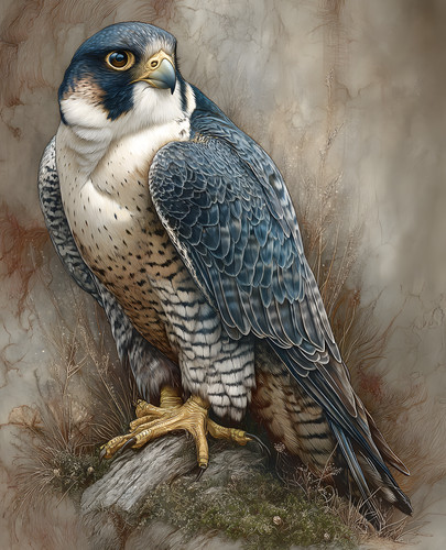 Peregrine falcon perched soft - peregrine,
