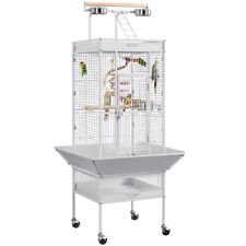 156cm Parrot Cage Rolling Metal Bird Cage For Cockatiel Lovebird, White