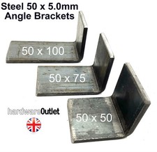 50 x 5mm Steel Folded HD Angle Brackets Sheet Metal Press Brake Folded 90º UK ZB