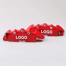 2x Red Car Disc Brake Caliper Cover ABS For Brembo - Medium for 16" & 17" Wheels