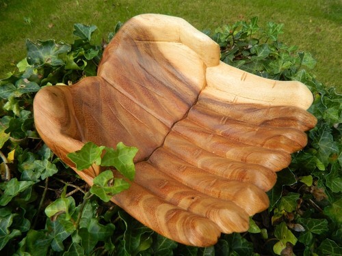 Wooden hand bowl begging - wooden,