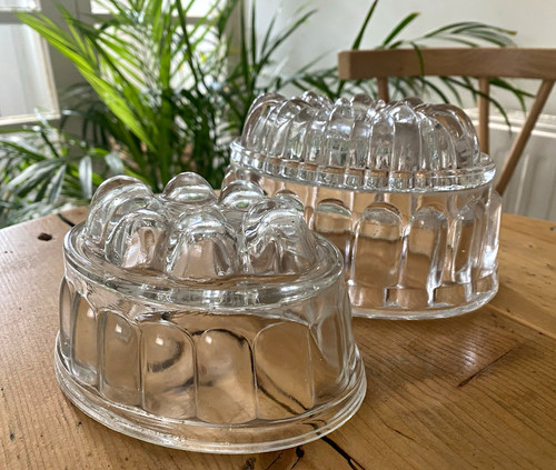 Clear glass vintage - 2x,