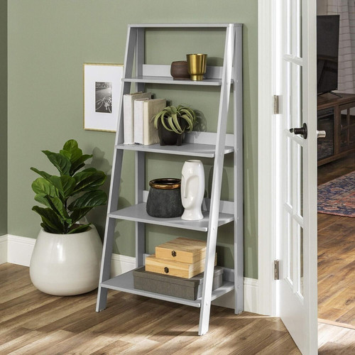 Ladder bookshelf grey slim - ladder,