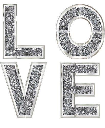 Love glam crystal large - love,