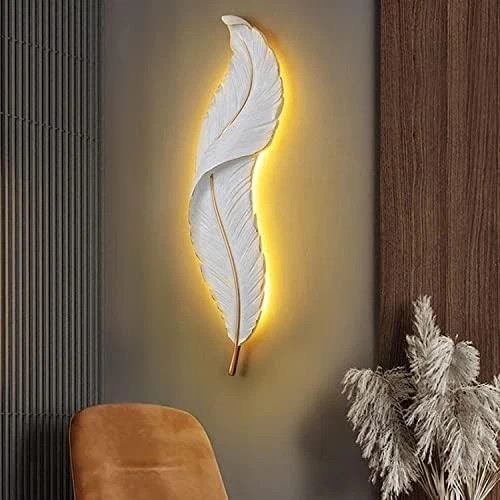 Led feather wall decor - led, modern