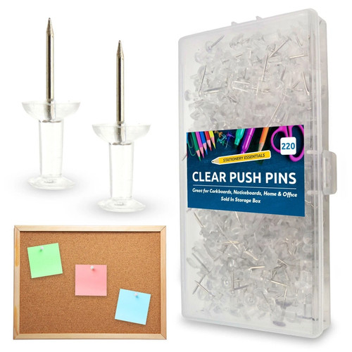 100clear push pins for - push,