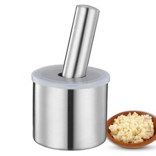 Steel garlic mortar - garlic, and