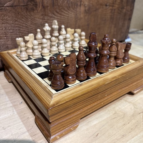 Small vintage chess set - chess,