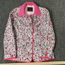 Paul’s Boutique Ltd Ed Floral Quilted Jacket S Pink Collar Crest Badge Y2K Style