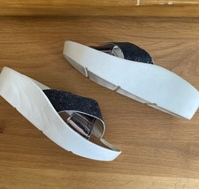 Chanel Grey Sparkle Sandals Size Uk 5