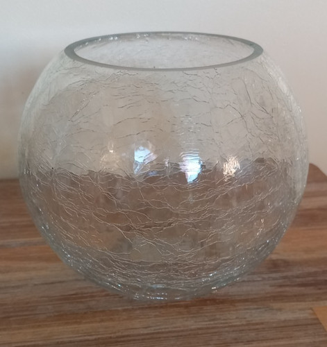 Crackle glass decorative bowl - decorative,