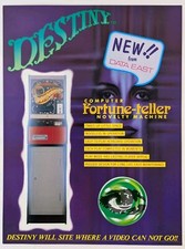 Destiny Computer Fortune Teller Data East Arcade Machine Flyer Original 1983