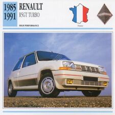 1985-1991 RENAULT R5GT TURBO Classic Car Photo/Info Maxi Card