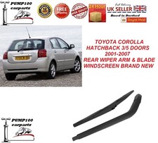REAR WIPER FOR TOYOTA COROLLA HATCHBACK 2001-2007  ARM & BLADE WINDSCREEN
