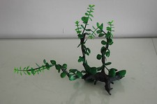 Aquarium Realistic Plastic Plant Attached to Wooden Log 27 x 9 x 23 cms