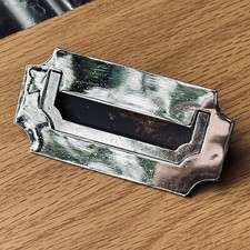 VTG Bernhardt DIXIE Campaigner Chrome Campaign Drawer Pull Furniture Part 19345