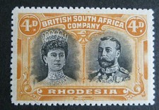 1910 British South Africa Co. Rhodesia 4d Black & Orange  *VLMM