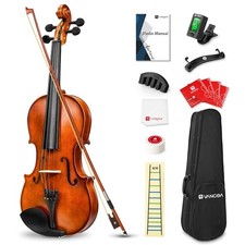 Vangoa 4/4 Solid Wood Acoustic Violin Full Size Fiddle Set for Beginner