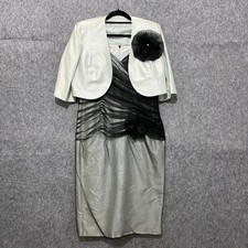 Condici Suit 14 Dress & Jacket Mother of the Bride Occasion Green Black Silk