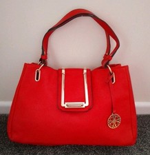 Red Gold Top Handle Handbag
