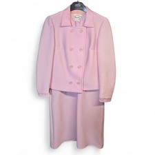 Vintage 1970s Davisella Baby Pink Crimplene Dress & Blazer Set (Made in England)