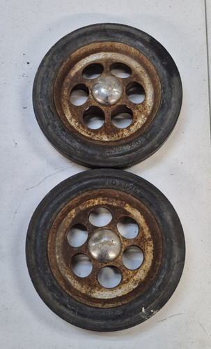 Pair antique vintage wheels - vintage,