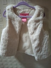 Isaac Mizrahi Ivory-Coloured Faux Fur Shrug Size 4 Years