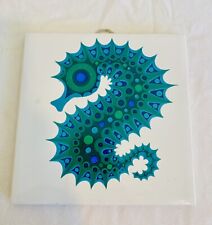 Vintage Kenneth Townsend Ceramic Seahorse #5 Tile Menagerie Series