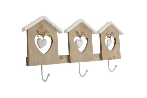 Wooden wall hook house heart - wall,